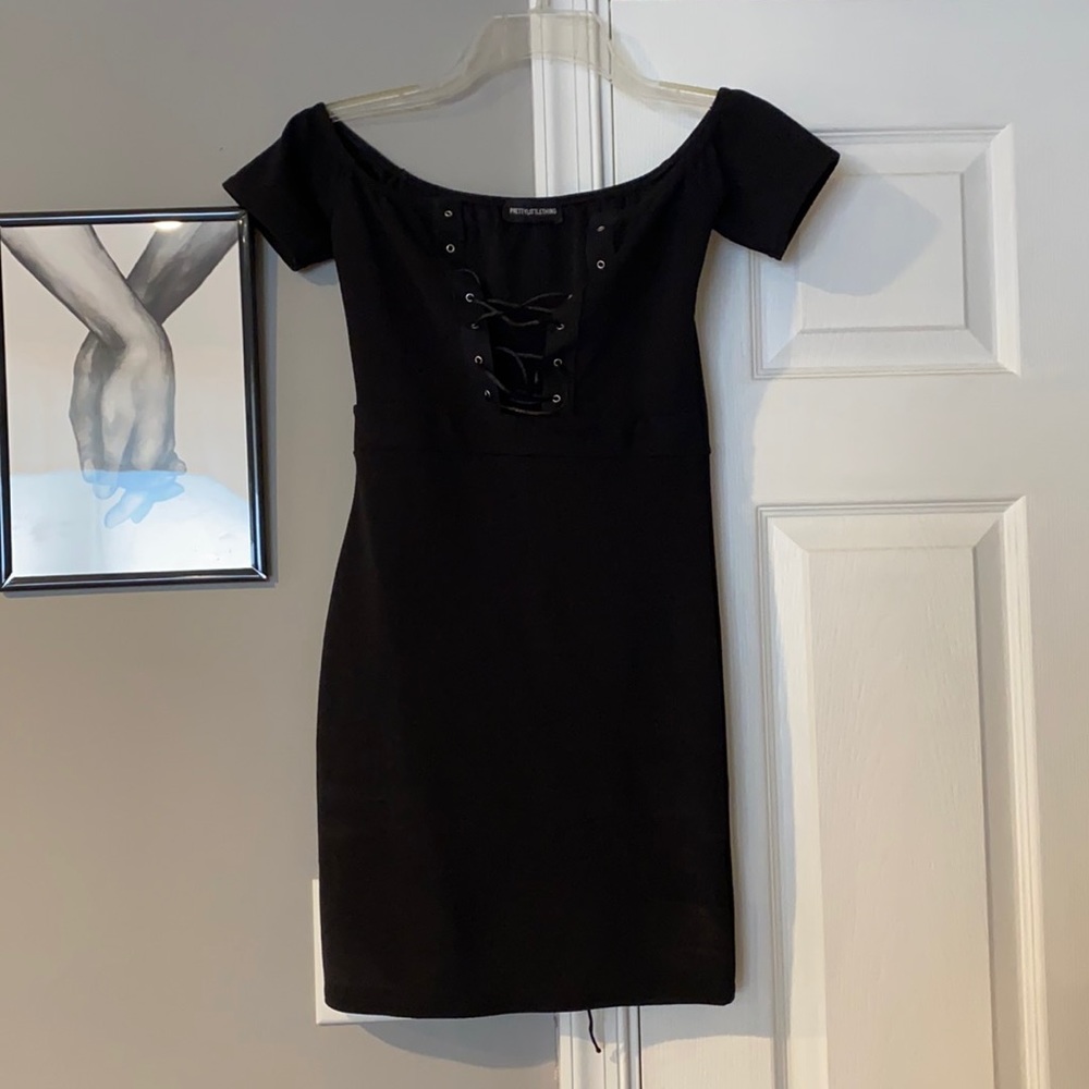 Pretty Little Thing lace up front dress